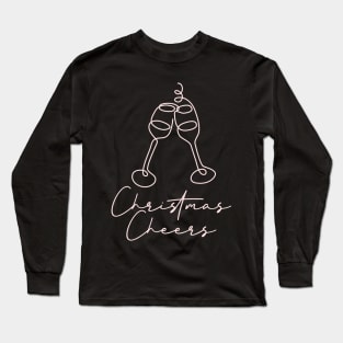 Christmas Cheers Continuous Line Drawings Long Sleeve T-Shirt
